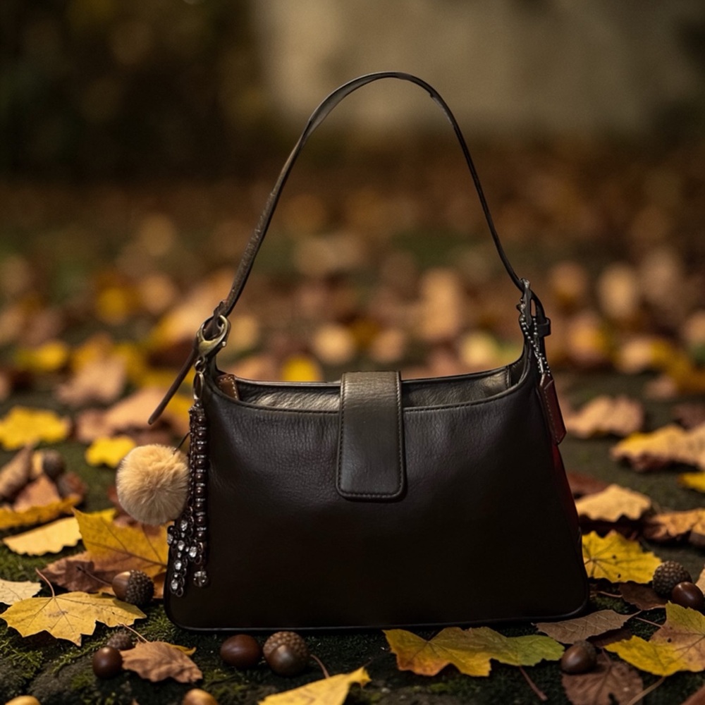 Coach 2005 Legacy Hampton Dark Brown Leather Handbag Shoulder Bag Satchel